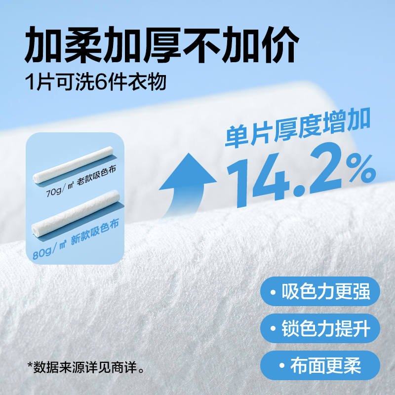 网易严选放串色洗衣片吸色纸洗衣机防染色衣服色母片防串色吸色片