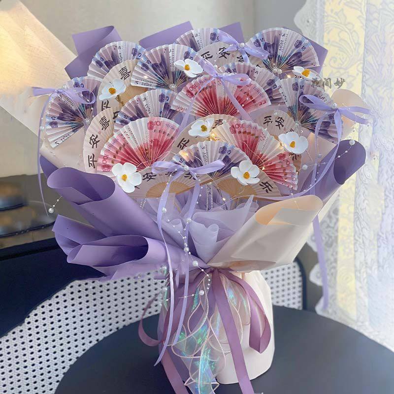 纪念日创意diy蝴蝶仿真花有钱花玫瑰自制材料包花艺生日礼物女友 - 图0