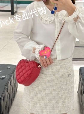 CHARLES&KEITH 新款小CK2-80151353心形菱格链条单肩斜挎包女包包