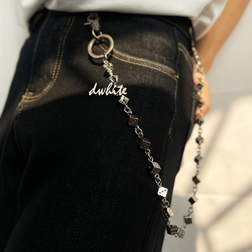 美式复古金刚杵骰子裤链配饰男女潮流牛仔裤链条挂饰cleanfit小众