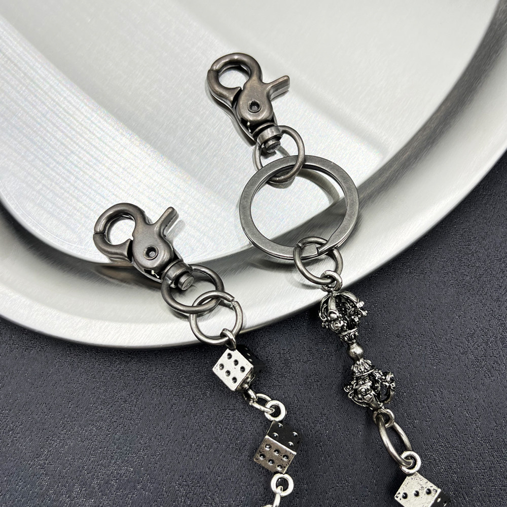 美式复古金刚杵骰子裤链配饰男女潮流牛仔裤链条挂饰cleanfit小众