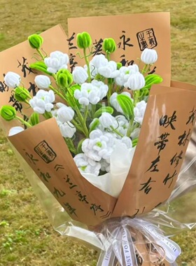 赠君茉莉 愿君莫离 成品茉莉花扭扭棒花束送男友礼物花束创意情人