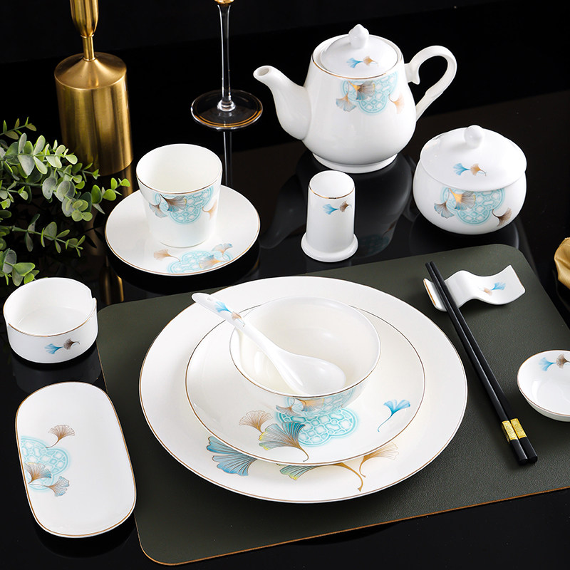 五星级酒店餐具摆台套装金边公司单位包厢高档摆盘碗碟骨瓷饭店用,淘宝优惠券,粉丝福利购,淘宝优惠卷