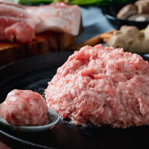 整箱臻盛爽滑猪肉胶速冻饺子云吞馅新鲜猪肉滑净肉量更高2.5kg*4 - 图0