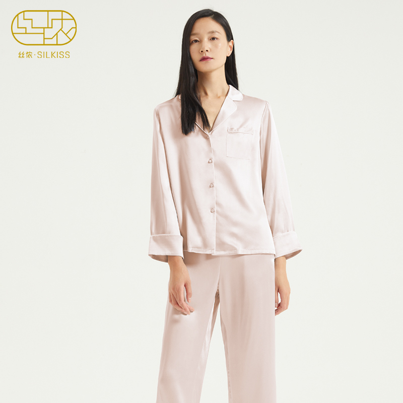 丝侬22姆米女套装长袖舒适100%睡裤 SILKISS丝侬睡衣/家居服套装