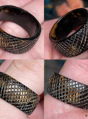 女款食指尾戒天然牛角潮人