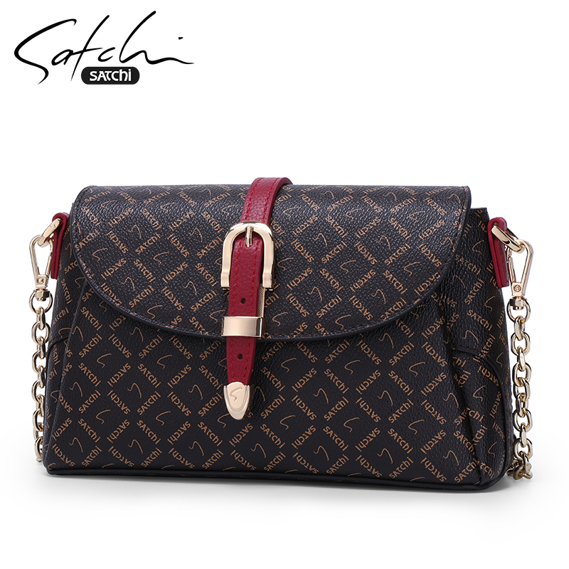 沙驰专柜正品新款女士轻便单肩包 satchi沙驰树彩女士包袋