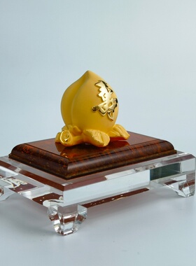 小师傅铜寿桃桌面摆件生日礼物