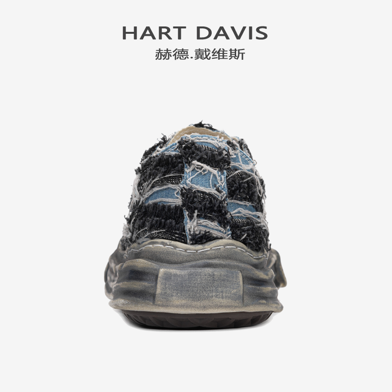 HART DAVIS赫德戴维斯小众原创牛仔帆布鞋乞丐鞋男板鞋溶解鞋女秋-图3