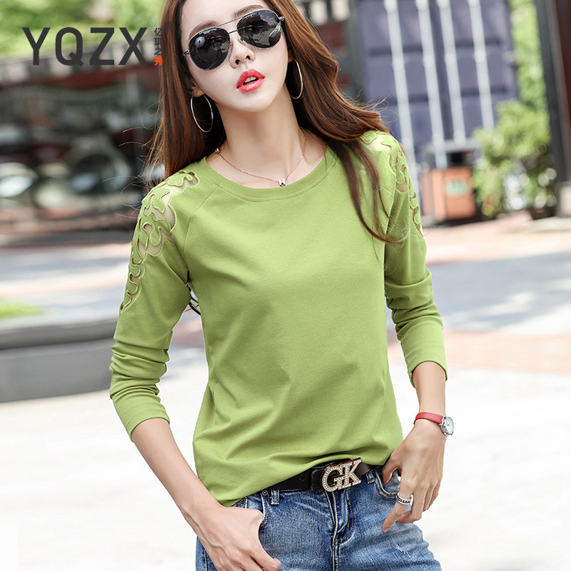 白色纯棉长袖t恤秋季2020潮打底衫 亿琪之秀T恤