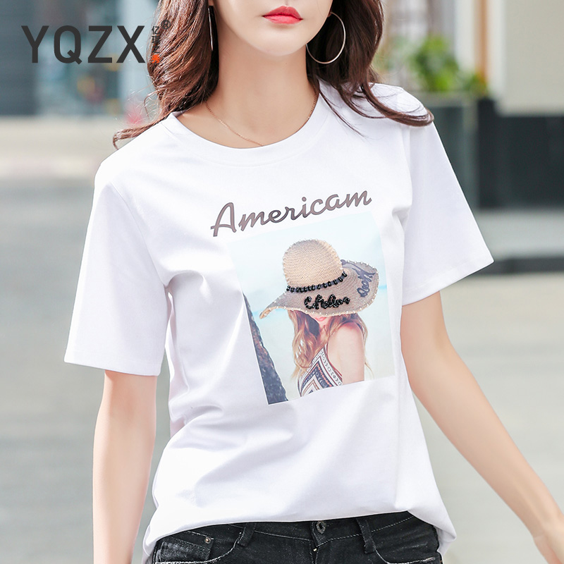 白色短袖2021年夏季新款欧货潮t恤 亿琪之秀T恤