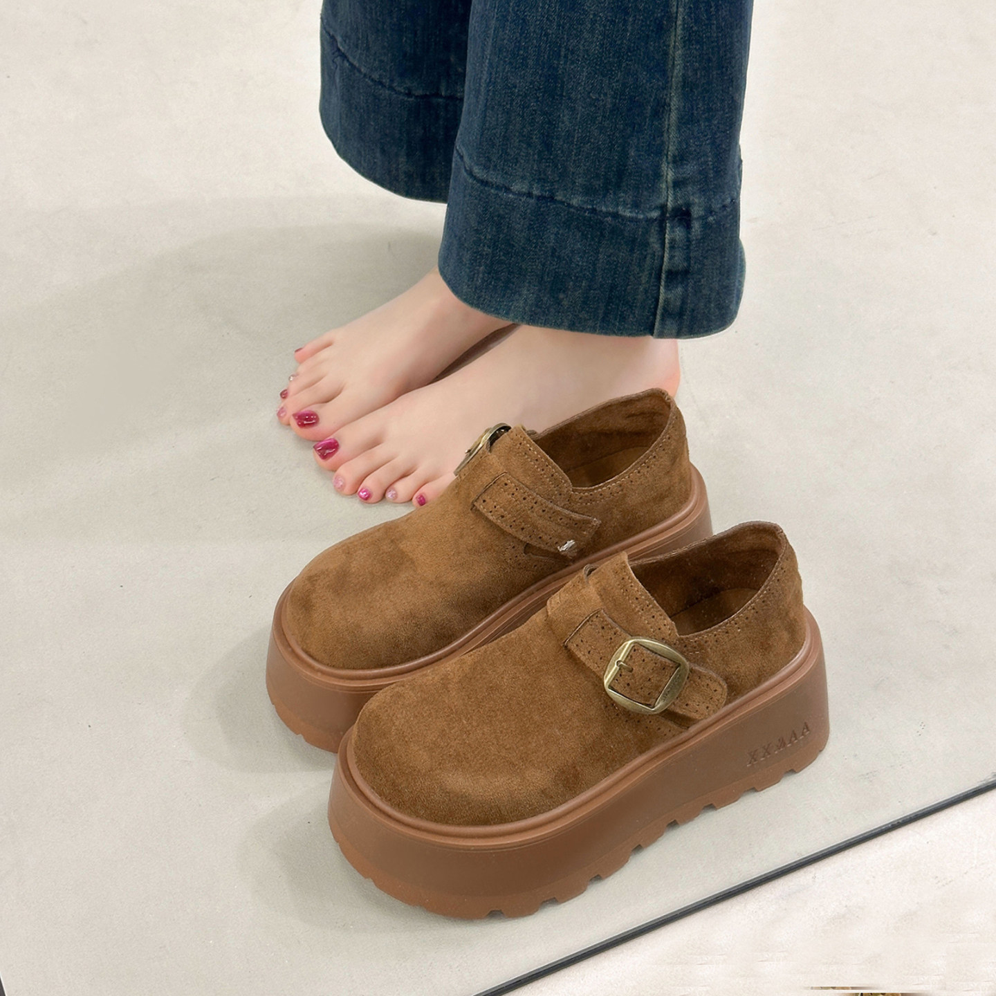 法式气质厚底深口单鞋女增高勃肯鞋2026新款春秋季配裙子玛丽珍鞋,淘宝优惠券,粉丝福利购,淘宝优惠卷