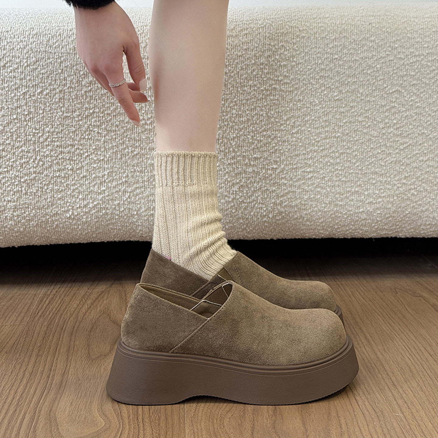 法式厚底深口单鞋女增高勃肯鞋2026新款春秋季配裙子百搭玛丽珍鞋,淘宝优惠券,粉丝福利购,淘宝优惠卷