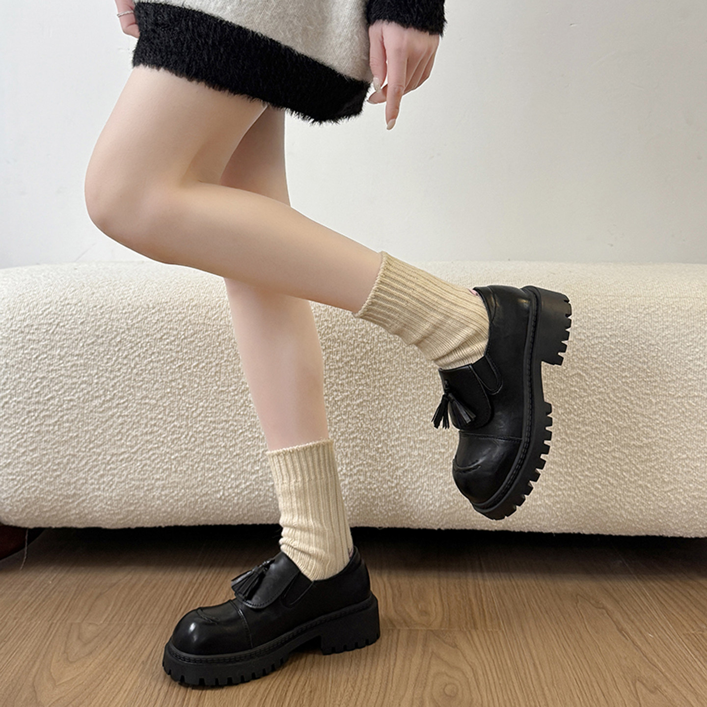 小众法式绝美厚底深口单鞋女春秋季2026新款配裙子百搭松糕小皮鞋,淘宝优惠券,粉丝福利购,淘宝优惠卷