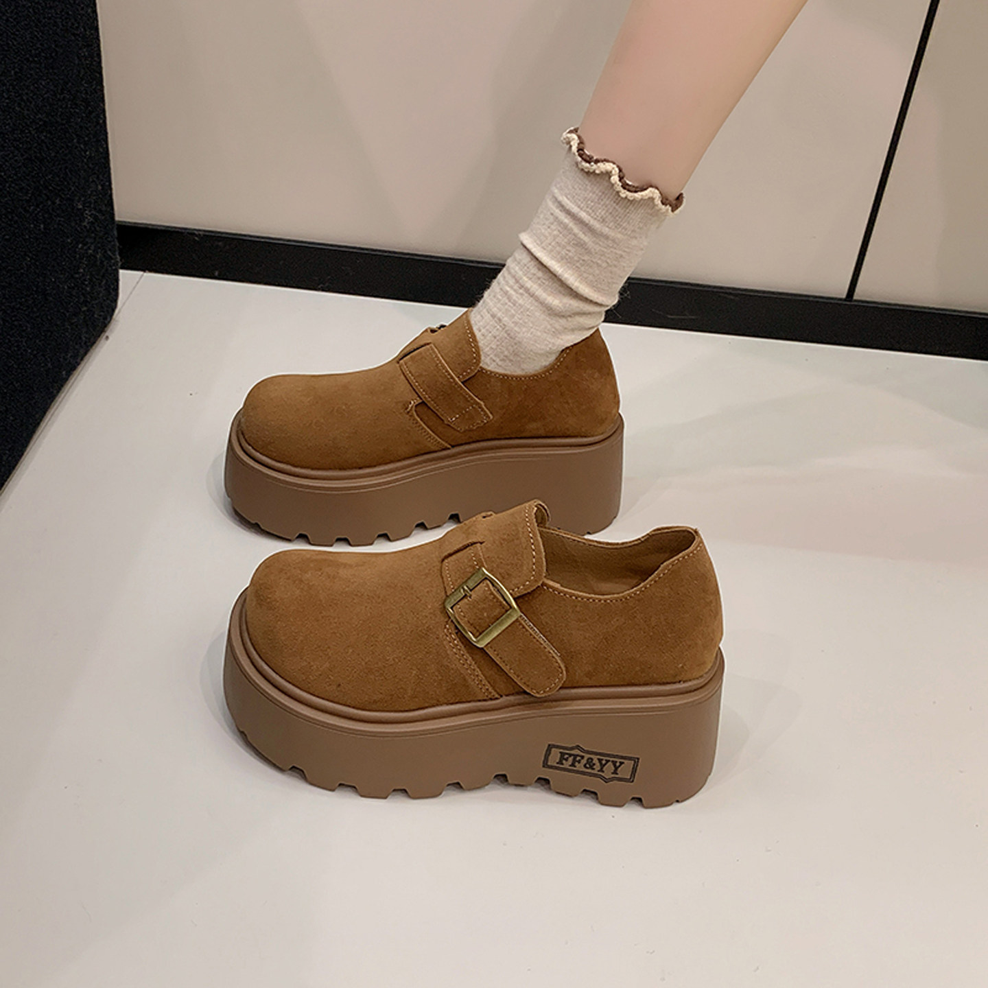 法式厚底松糕深口单鞋女增高勃肯鞋2026新款爆款春秋马丽珍乐福鞋,淘宝优惠券,粉丝福利购,淘宝优惠卷