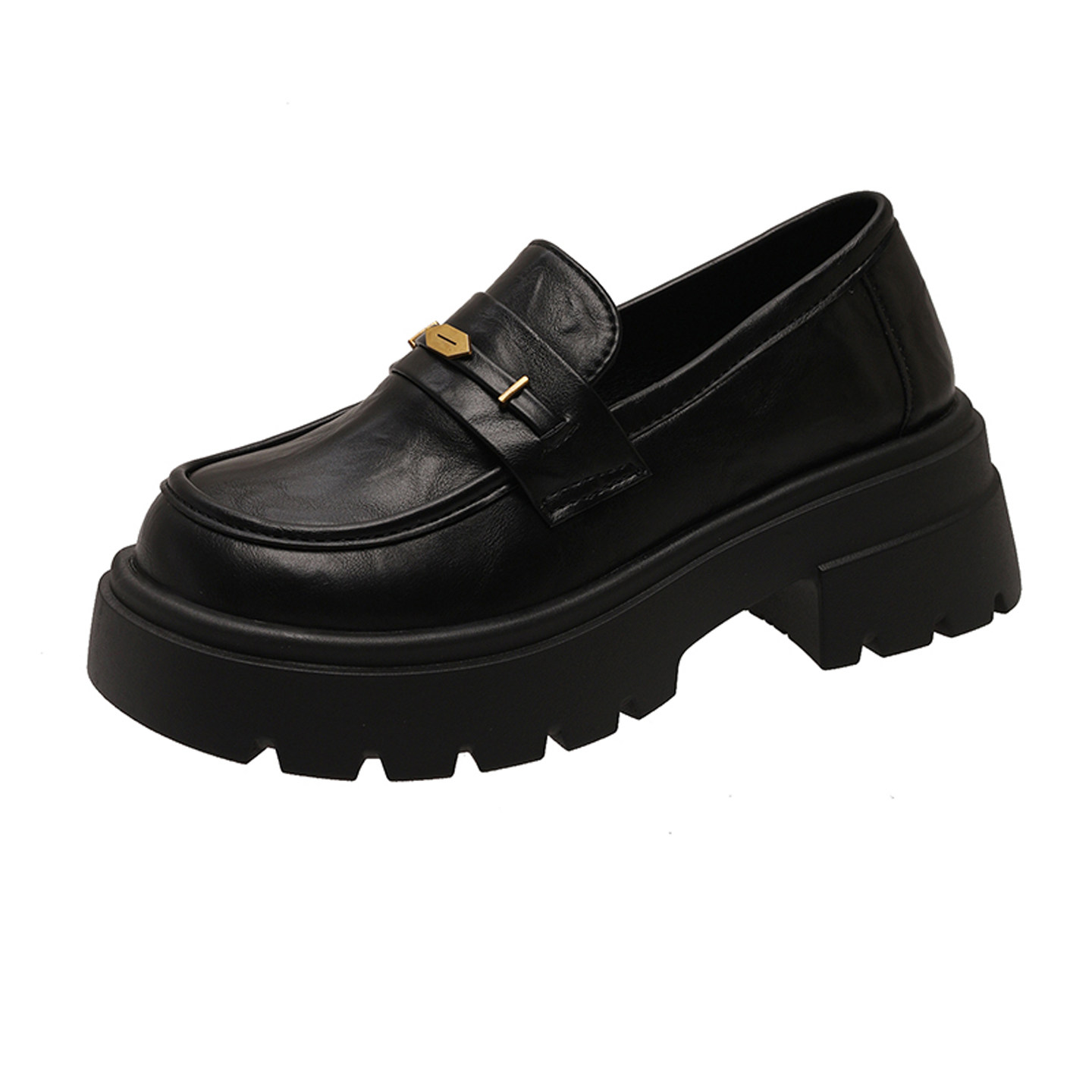 百搭厚底小皮鞋女气质单鞋2025新款爆款秋冬季黑色一脚蹬玛丽珍鞋,淘宝优惠券,粉丝福利购,淘宝优惠卷