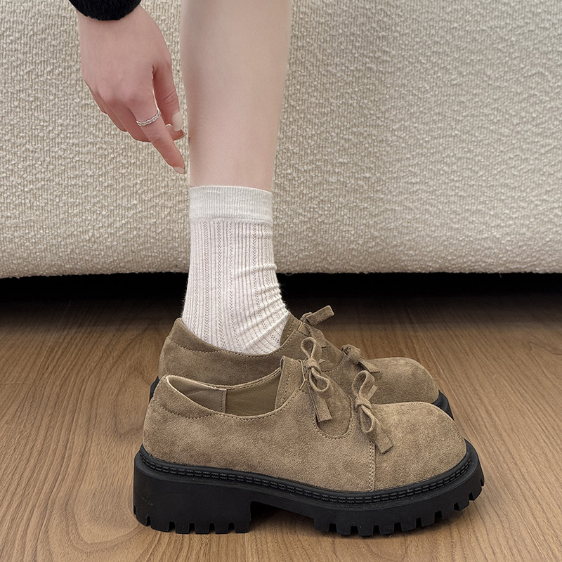 复古厚底增高小皮鞋女春秋百搭圆头深口单鞋2026新款玛丽珍松糕鞋,淘宝优惠券,粉丝福利购,淘宝优惠卷