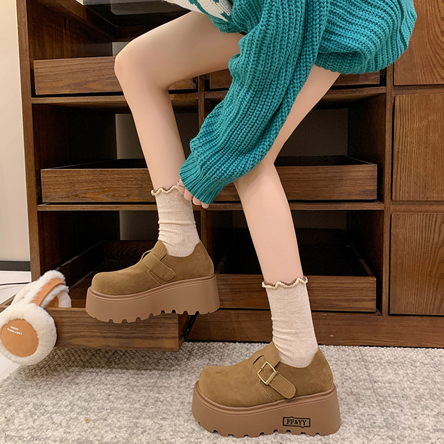 法式厚底松糕深口单鞋女增高勃肯鞋2026新款爆款春秋马丽珍乐福鞋,淘宝优惠券,粉丝福利购,淘宝优惠卷