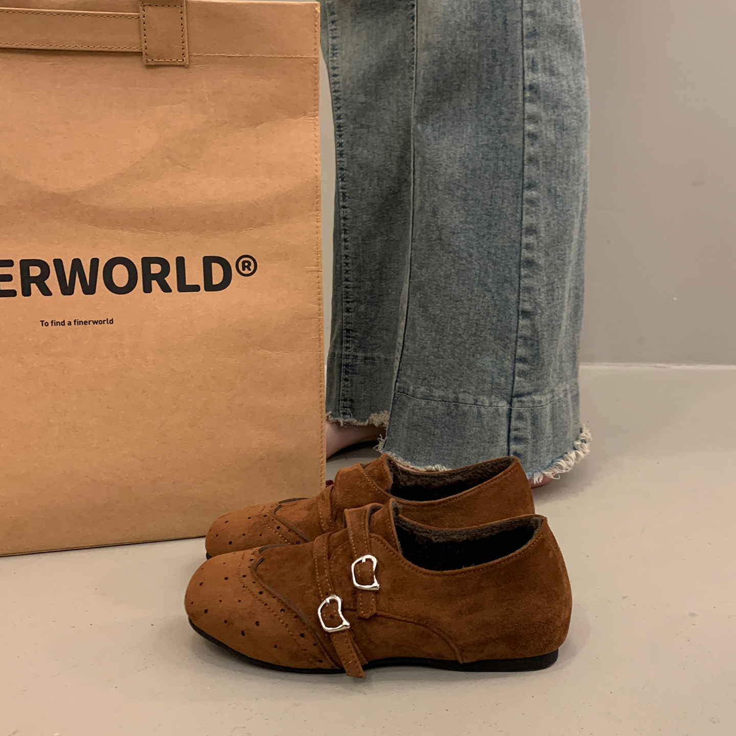 英伦风小皮鞋女绝美加绒平底单鞋2025新款秋冬内增高玛丽珍毛毛鞋,淘宝优惠券,粉丝福利购,淘宝优惠卷