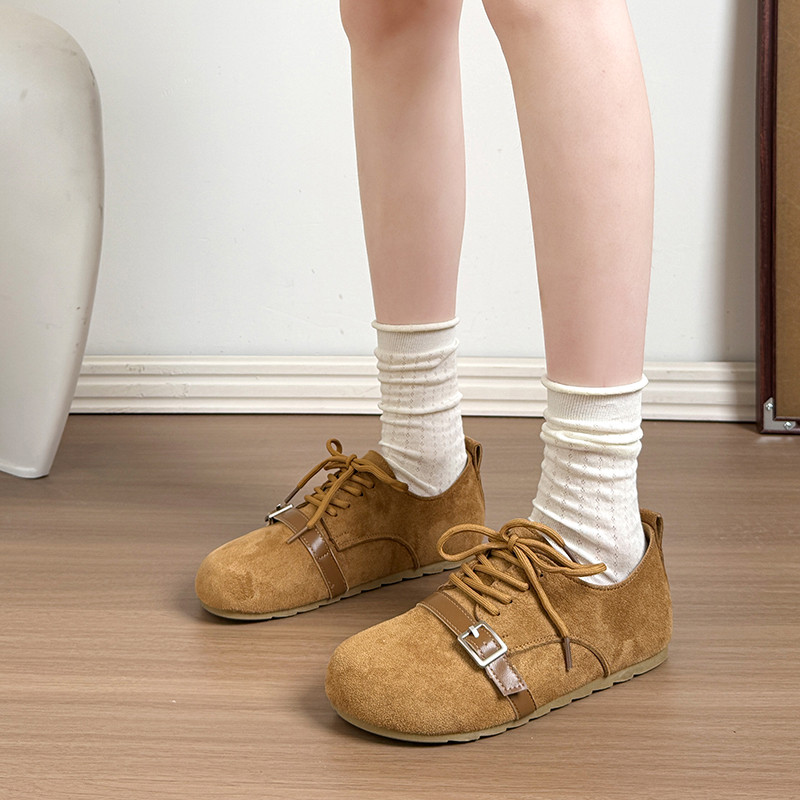 绝美厚底深口单鞋女春季百搭配裙子2026新款勃肯鞋系带复古乐福鞋,淘宝优惠券,粉丝福利购,淘宝优惠卷