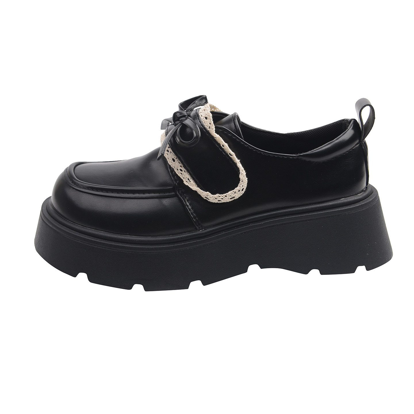 英伦百搭黑色厚底小皮鞋女绝美深口单鞋2026新款春季乐福玛丽珍鞋,淘宝优惠券,粉丝福利购,淘宝优惠卷