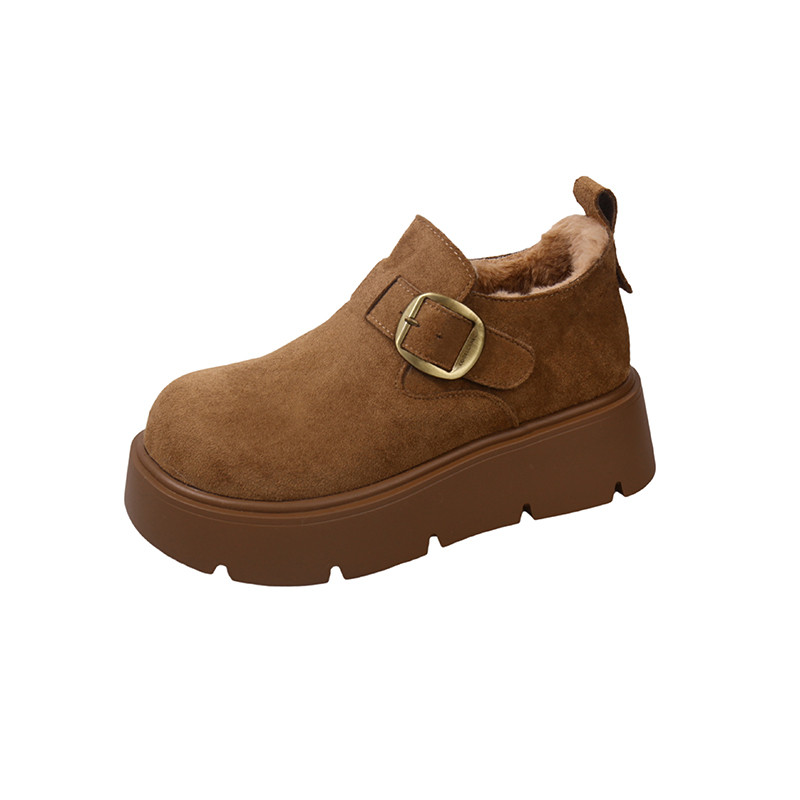 法式气质加绒厚底深口单鞋女秋冬2025新款复古勃肯鞋一脚蹬松糕鞋,淘宝优惠券,粉丝福利购,淘宝优惠卷