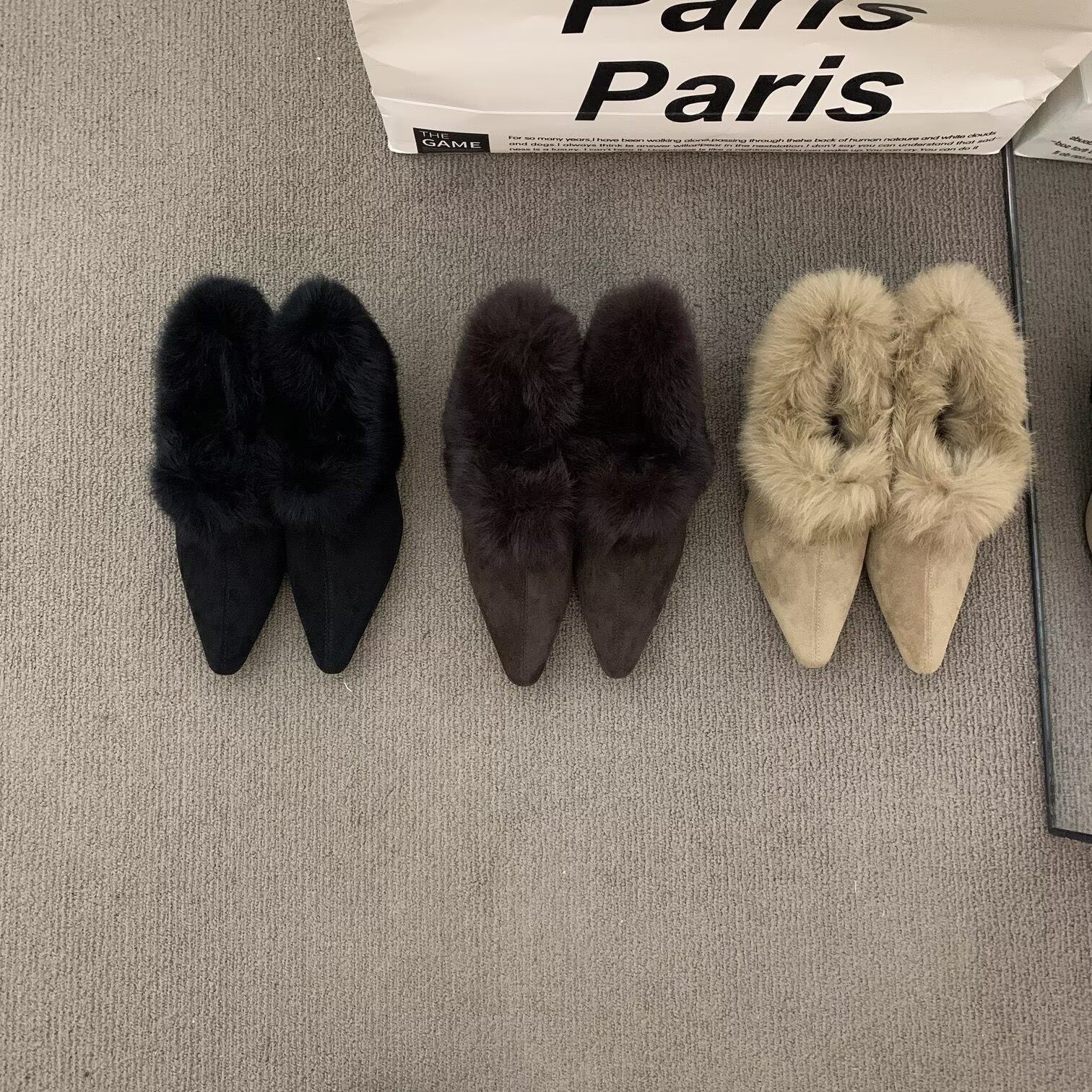 毛毛拖鞋女外穿一脚蹬穆勒皮鞋2025秋冬新款兔毛高级感绝美高跟鞋,淘宝优惠券,粉丝福利购,淘宝优惠卷