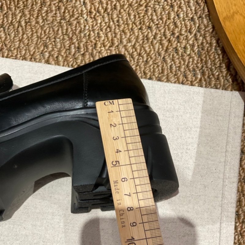 厚底增高黑色深口单鞋女2026春季新款时尚简约粗跟乐福鞋小个子女,淘宝优惠券,粉丝福利购,淘宝优惠卷