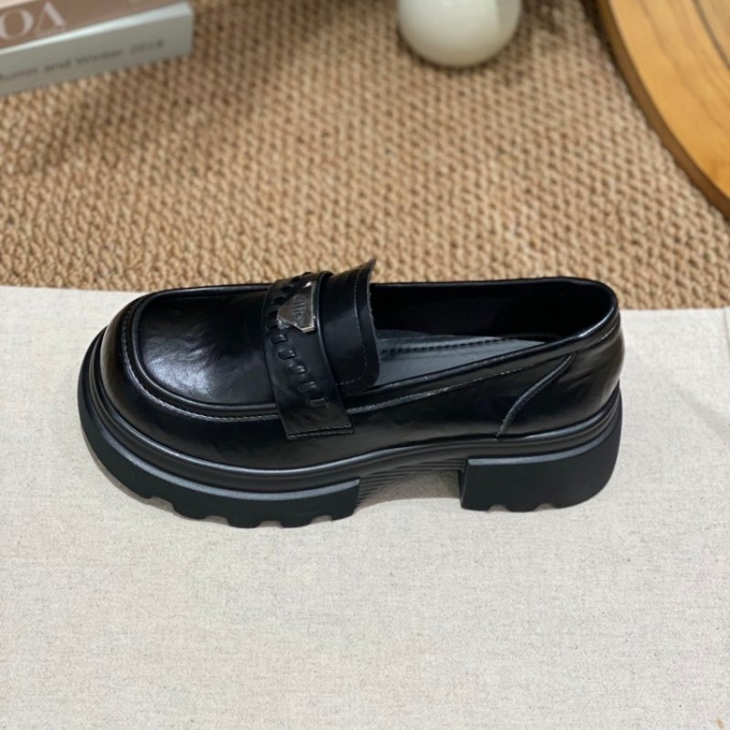 2026春季爆款英伦风厚底乐福鞋女一脚蹬百搭防滑休闲深口单鞋黑色,淘宝优惠券,粉丝福利购,淘宝优惠卷