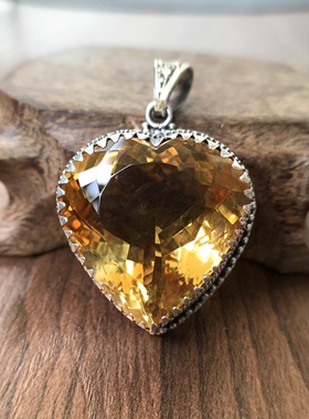 凉玥复古大气宫廷风尼泊尔手工掐丝925纯银天然彩色宝石水晶吊坠