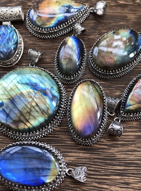 925银切面彩虹色百搭尼泊尔手工