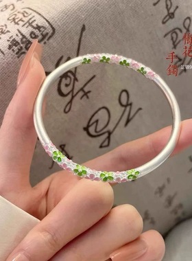 999.9纯银珐琅彩描金手镯