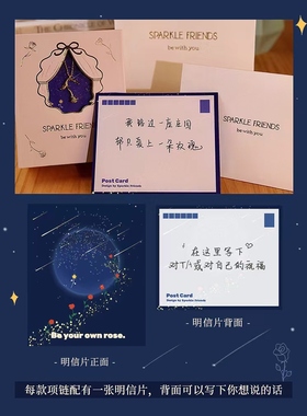 小众设计玫瑰花小王子项链