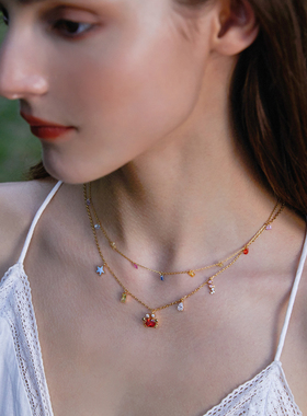 海岛度假风小螃蟹小海马海洋项链