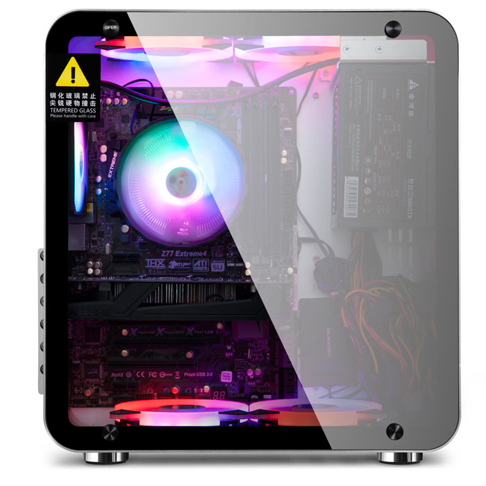 铝合金机箱 ATX 桌面水冷机箱全铝侧透钢化玻璃 Mate4 美铝 金河田 铝合金机箱 ATX 桌面水冷机箱全铝侧透钢化玻璃 Mate4 美铝 金河田