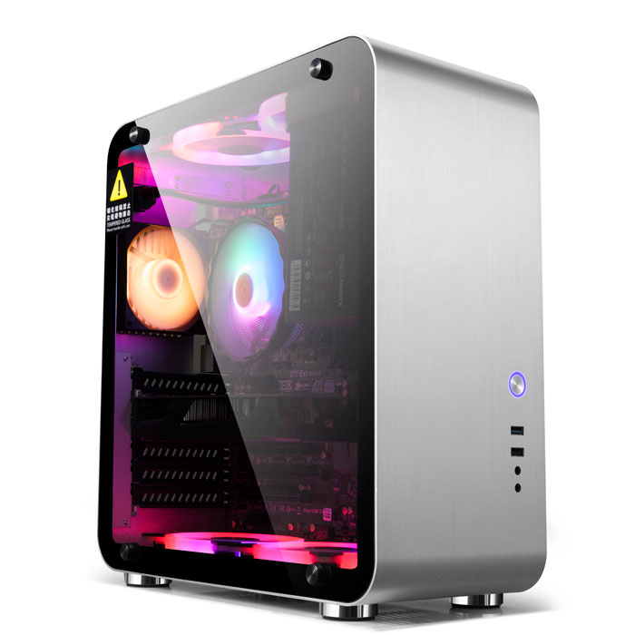 铝合金机箱 ATX 桌面水冷机箱全铝侧透钢化玻璃 Mate4 美铝 金河田 铝合金机箱 ATX 桌面水冷机箱全铝侧透钢化玻璃 Mate4 美铝 金河田