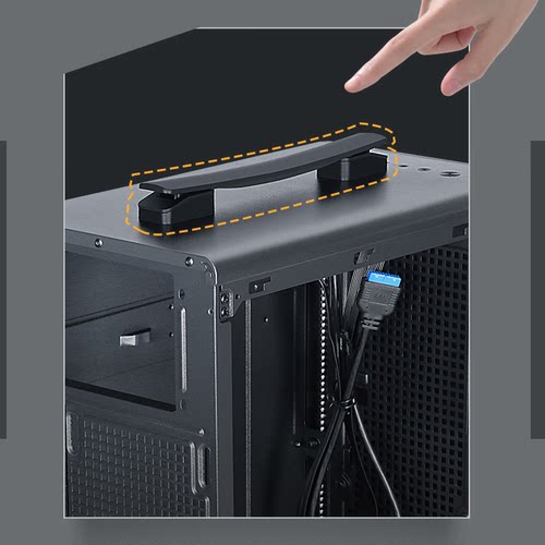 先马匠心电脑主机箱 手提办公商务台式机8CM厚钢板M-ATX主板 - 图1