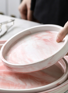 大理石纹托盘香薰珠宝首饰收纳