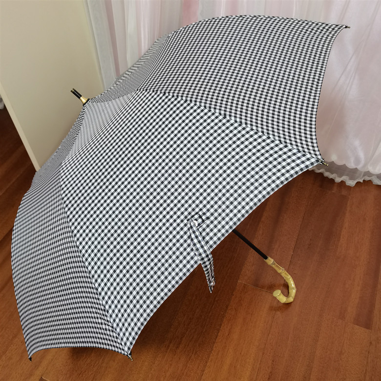 收藏新品竹节日本网格伞晴雨两用加大伞面防风防紫外线弯钩折叠伞-图0