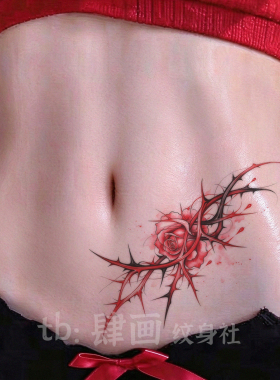 血腥荆棘玫瑰纹身贴万圣节男女