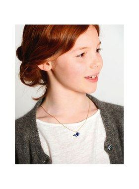 蓝色镀18k真金学生情人节吊坠