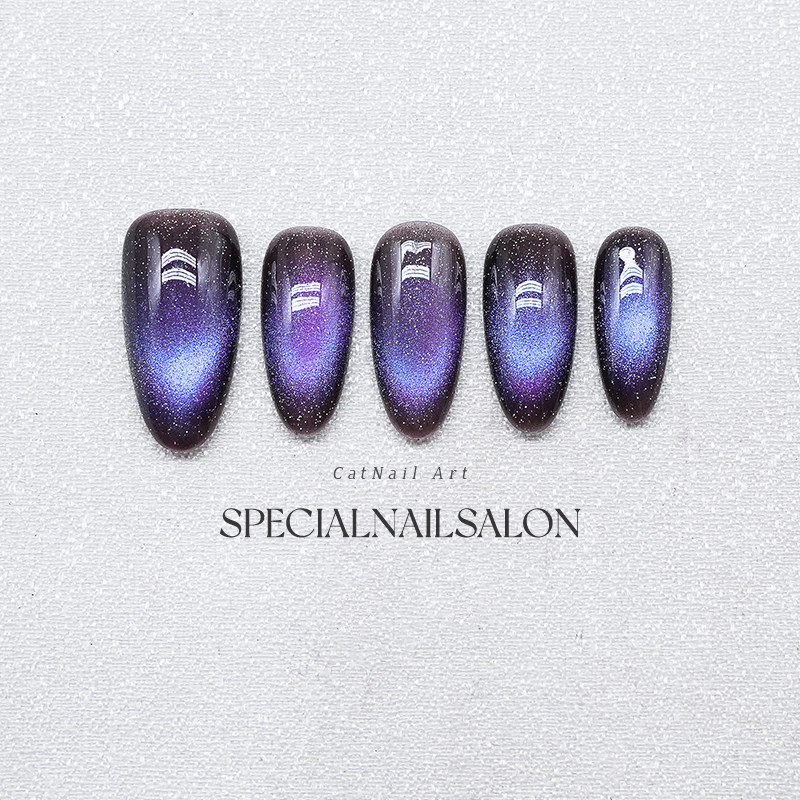 【银河秘语】纯手工穿戴甲星空猫眼渐变爆闪美甲高级感秋冬指甲片,淘宝优惠券,粉丝福利购,淘宝优惠卷