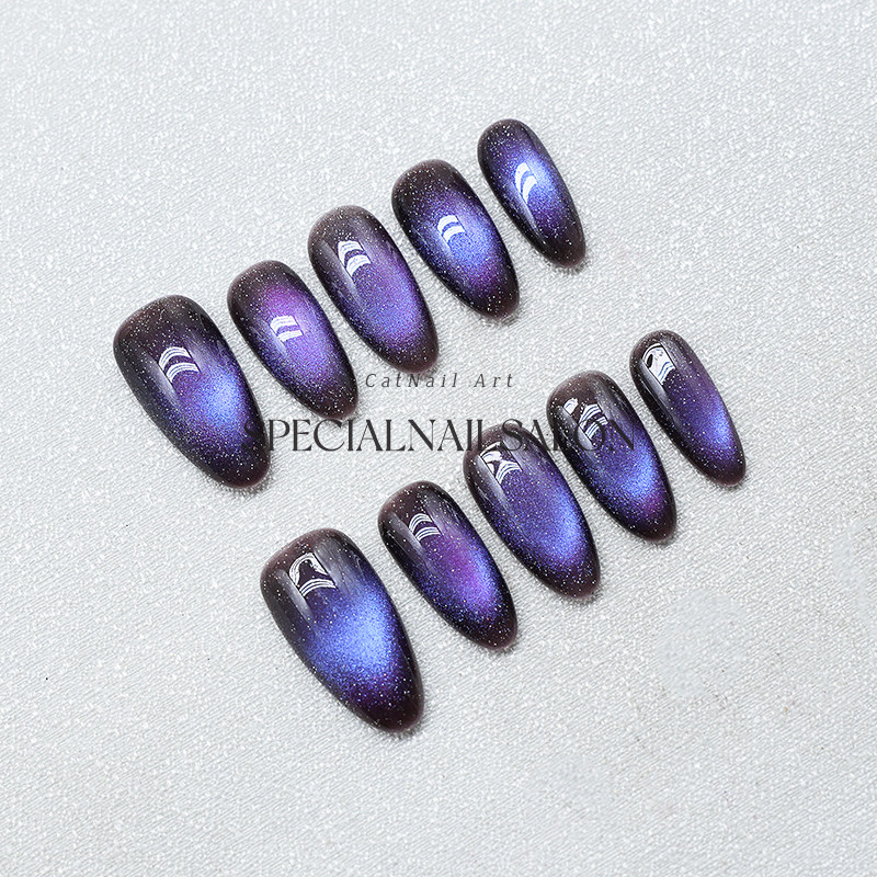 【银河秘语】纯手工穿戴甲星空猫眼渐变爆闪美甲高级感秋冬指甲片,淘宝优惠券,粉丝福利购,淘宝优惠卷