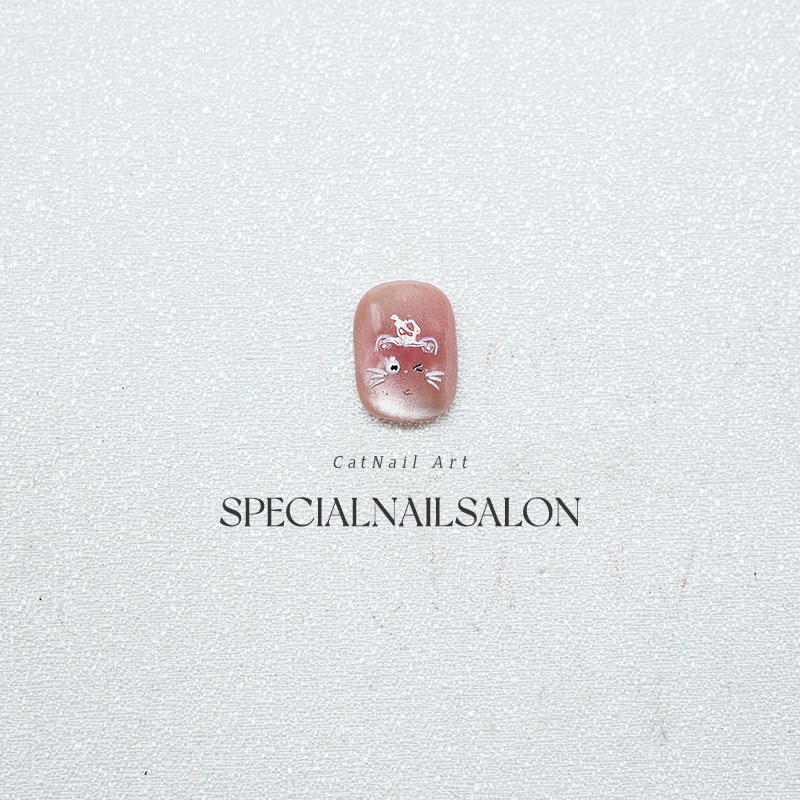 【喵小萌】纯手工童趣穿戴甲春夏粉色可爱立体彩绘可拆卸学生美甲,淘宝优惠券,粉丝福利购,淘宝优惠卷