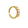 Popular niche pearl ring women's multi-bead diamond row ring