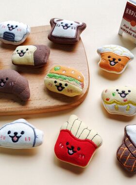 原创卡通食物毛绒盲盒胸针