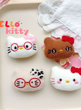 卡通Kitty猫小兔毛绒胸针