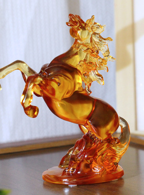 琉璃马到成功摆件生肖马彩色
