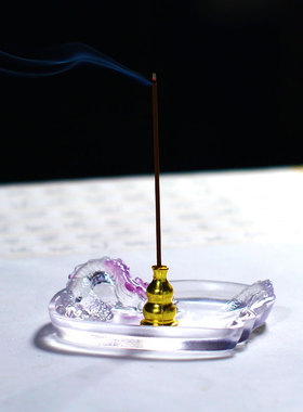 琉璃祥龙墨碟香插笔隔摆件居家客厅桌面书房茶室装饰摆放毛笔架