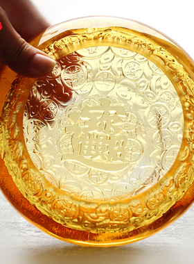 古法琉璃聚财纳福客厅玄关摆件